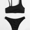 Solid Rib Bikini Swimsuit