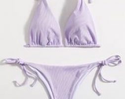 Solid Rib Bikini Swimsuit