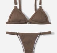 Solid Rib Bikini Swimsuit