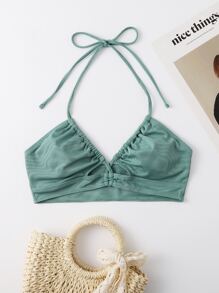 Solid Rib Bikini Top