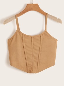 Solid Ribbed Crop Cami