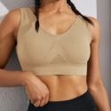 Solid Ribbed Eyelet Sports Bra