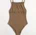 Solid Ribbed Frill Cami Bodysuit