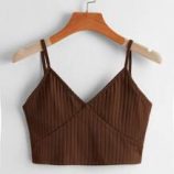 Solid Ribbed Knit Cami Top