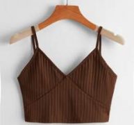 Solid Ribbed Knit Cami Top