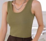 Solid Ribbed Knit Tank Top