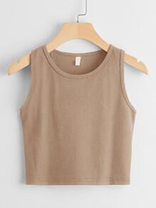 Solid Ribbed Tank Top