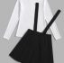 Solid Ribbed Tee & Pinafore Skirt