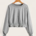 Solid Ruched Sweatshirt