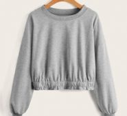 Solid Ruched Sweatshirt