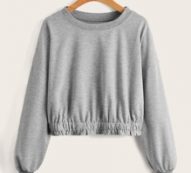Solid Ruched Sweatshirt