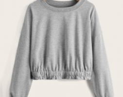Solid Ruched Sweatshirt