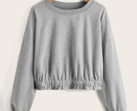Solid Ruched Sweatshirt