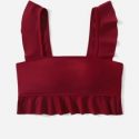 Solid Ruffle Bikini Top