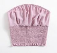 Solid Shirred Crop Tube Top