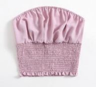 Solid Shirred Crop Tube Top