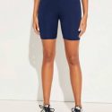 Solid Skinny Sports Biker Shorts