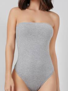 Solid Skinny Tube Bodysuit