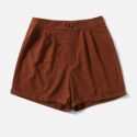 Solid Slant Pocket Corduroy Shorts