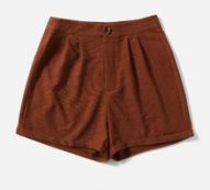 Solid Slant Pocket Corduroy Shorts
