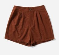 Solid Slant Pocket Corduroy Shorts