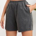 Solid Slant Pocket Track Shorts