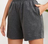 Solid Slant Pocket Track Shorts