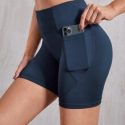 Solid Sports Shorts With Phone Pocket