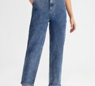 Solid Straight Leg Jeans