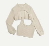 Solid Super Crop Sweater & Tank Top