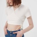 Solid Surplice Crop Top