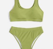 Solid Tank Bikini Swimsuit