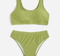 Solid Tank Bikini Swimsuit