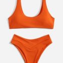 Solid Tank Bikini Swimsuit