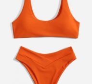 Solid Tank Bikini Swimsuit