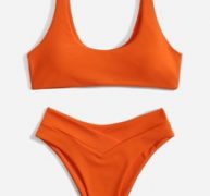 Solid Tank Bikini Swimsuit