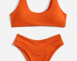 Solid Tank Bikini Swimsuit