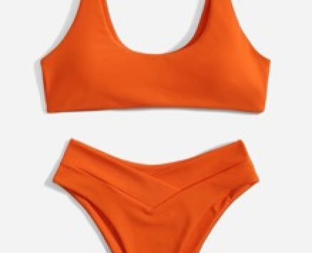 Solid Tank Bikini Swimsuit