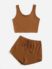 Solid Tank Top & Track Shorts