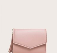 Solid Tassel Decor Fold Over Purse