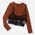Solid Tee & Mesh Cami Top