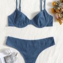 Solid Textured Underwire Lingerie Set