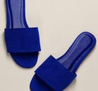 Solid Thick Band Slip On Flat Sandals