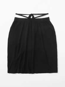 Solid Tie Back Skirt