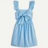 Solid Tie Front Cut Out Dress