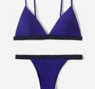 Solid Triangle Bikini Swimsuit