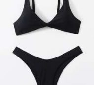 Solid Twist Bikini Swimsuit