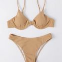 Solid Underwire Bikini Swimsuit