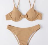 Solid Underwire Bikini Swimsuit