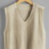 Solid V-Neck Cropped Sweater Vest